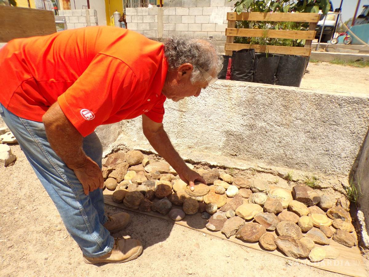 $!Carmino García Ramírez comenzó a acumular piedras en su casa y terminó montando una exposición.