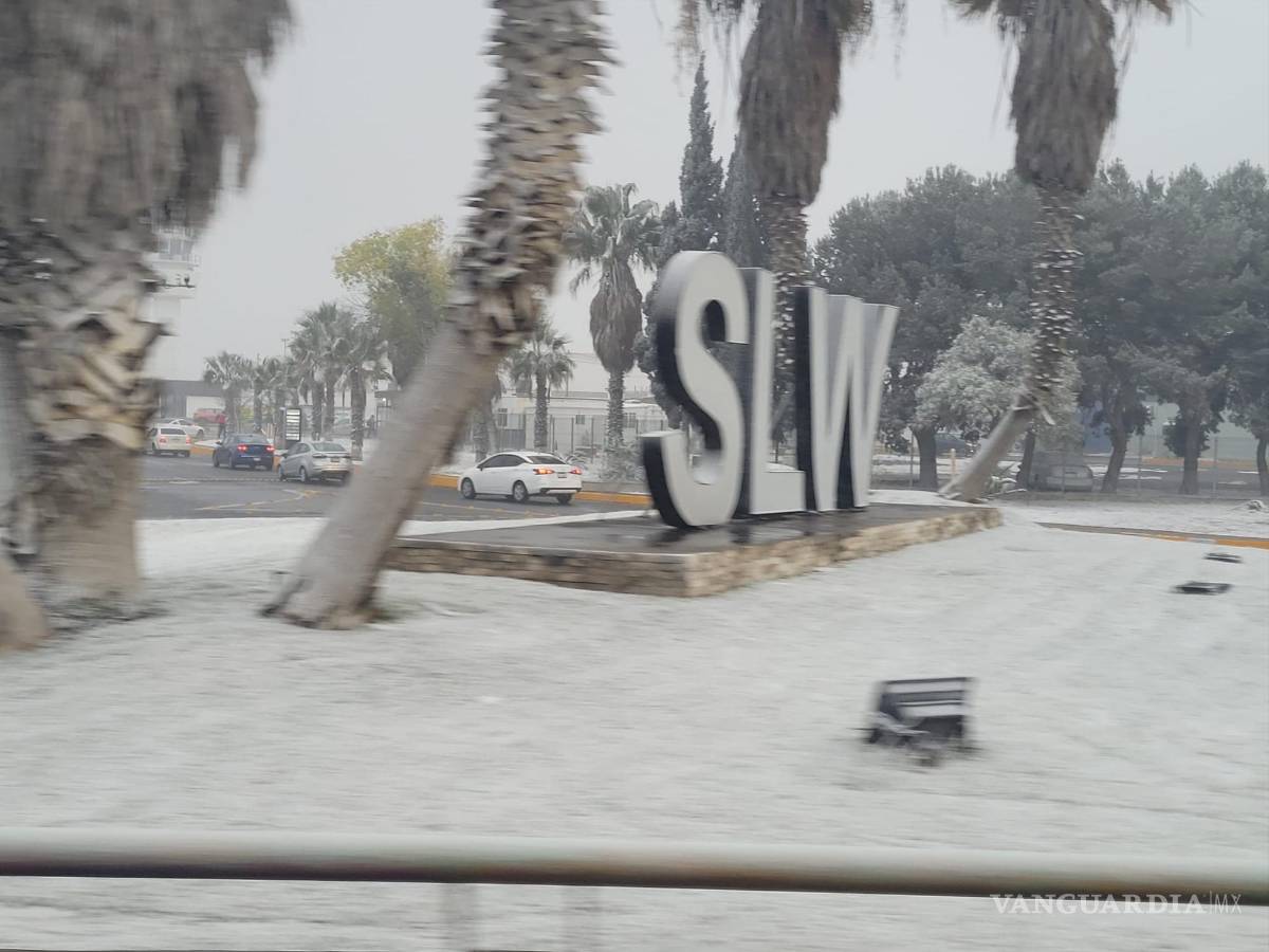 $!Cae nieve en Ramos Arizpe y Saltillo.