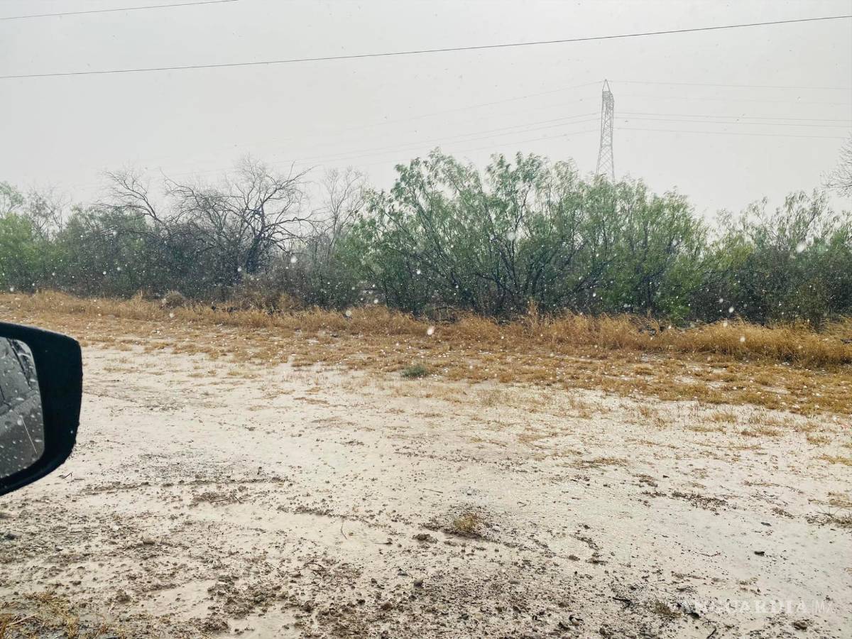 $!Usuarios compartieron imágenes de la granizada en carretera.