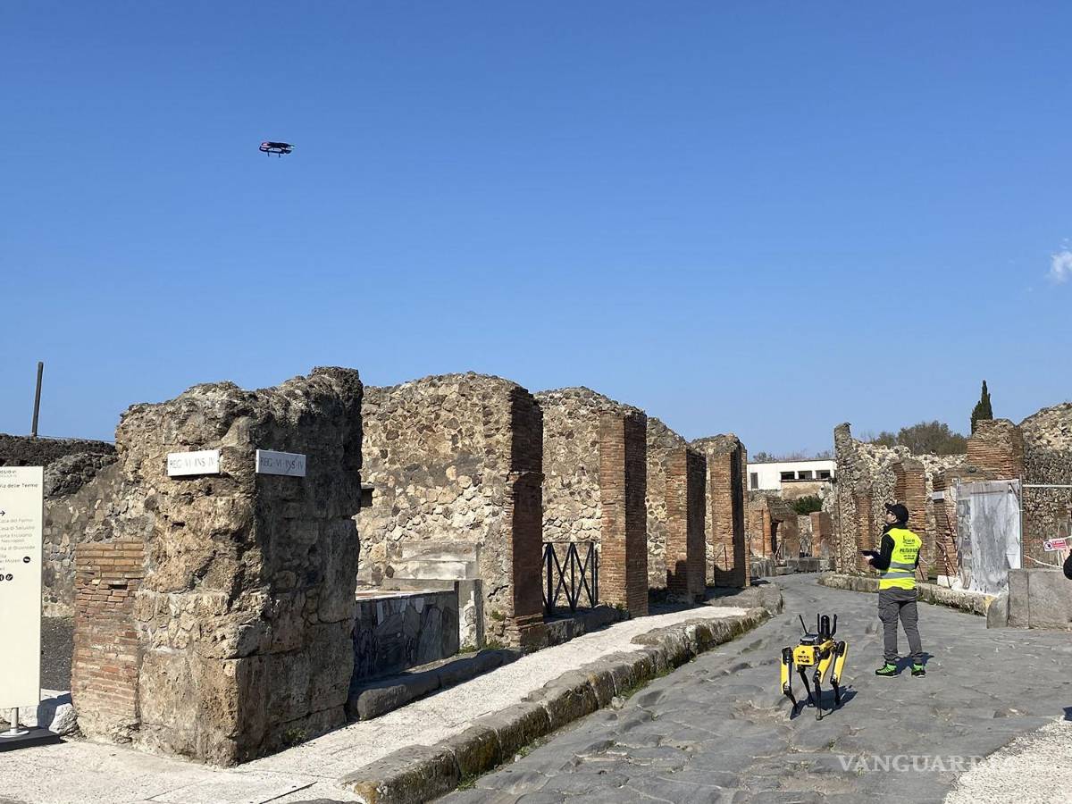 $!El Parque Arqueológico de Pompeya (sur de Italia), la ciudad sepultada por la erupción del Vesubio en el año 79, cuenta con “Spot”, un pequeño robot.