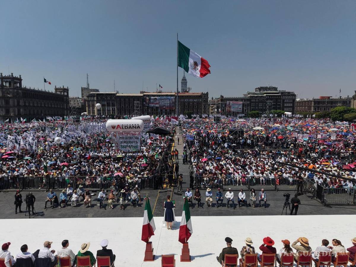 $!No podemos ceder en nuestra soberanía, afirma Sheinbaum en asamblea por pausa de aranceles