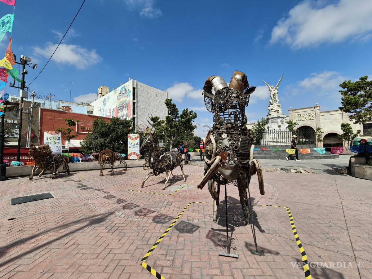 $!El arte de la escultura en metal llega a la Plaza Acuña con figuras de la fauna silvestre de Coahuila