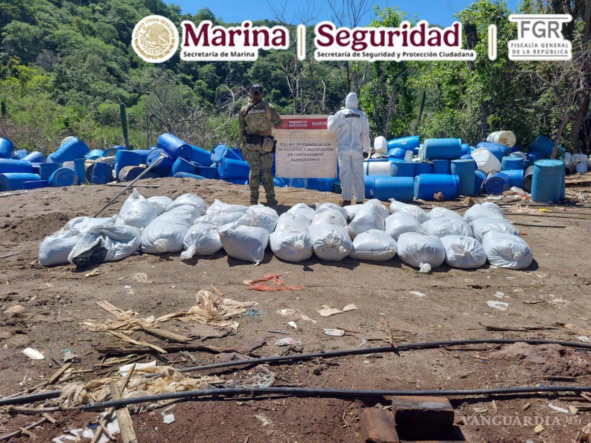 $!Desmantelan segundo mayor narcolaboratorio del sexenio y aseguran 16.8 toneladas de metanfetamina