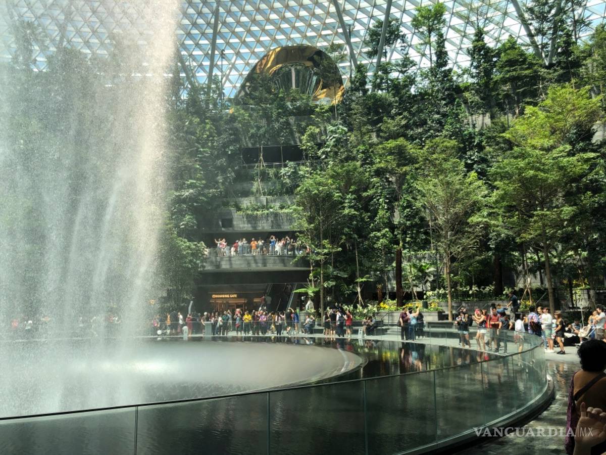 $!Aeropuerto Internacional de Changi en Singapur deja volar… la imaginación, tiene la cascada interior más alta del mundo