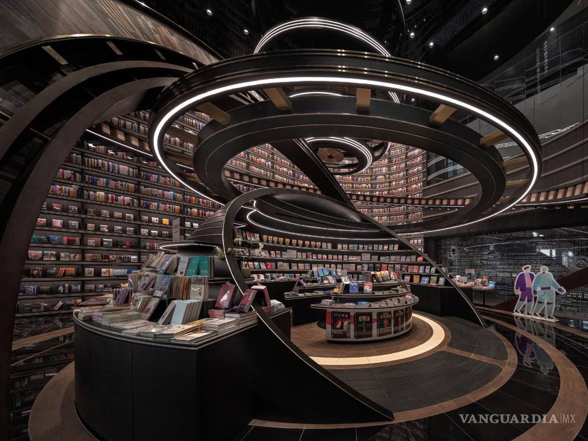 $!Libreria Zhongshuge, en Huai'an: sector que emula las órbitas de los cuerpos celestes en el universo.