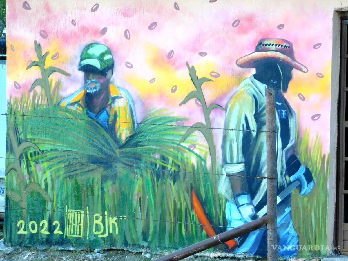 $!Retratan el legado de ‘Mamá Guecho’ en mural del poblado de negros mascogos