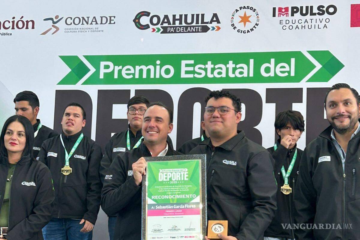 Sebastián García Flores lidera la entrega del Premio Estatal del Deporte Coahuila 2025 en Saltillo