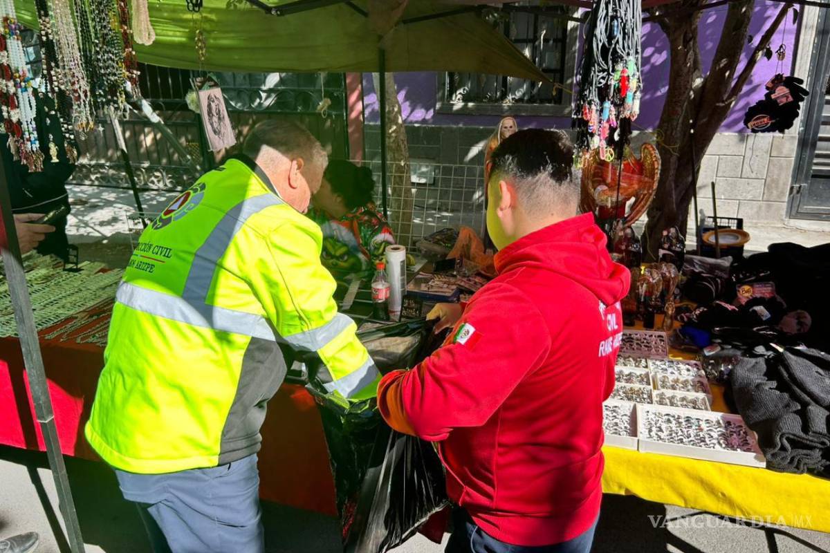Aseguran pirotecnia durante operativo preventivo en mercado de Ramos Arizpe