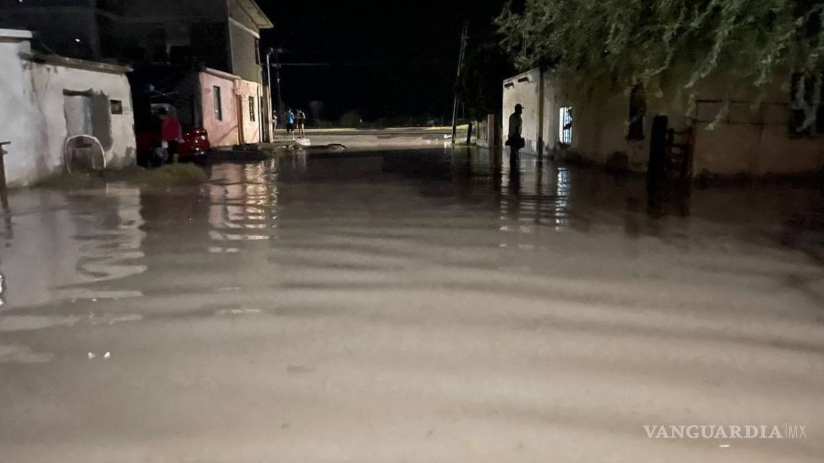 Lluvias causan inundaciones en el Ejido La Cruz en Frontera, Coahuila