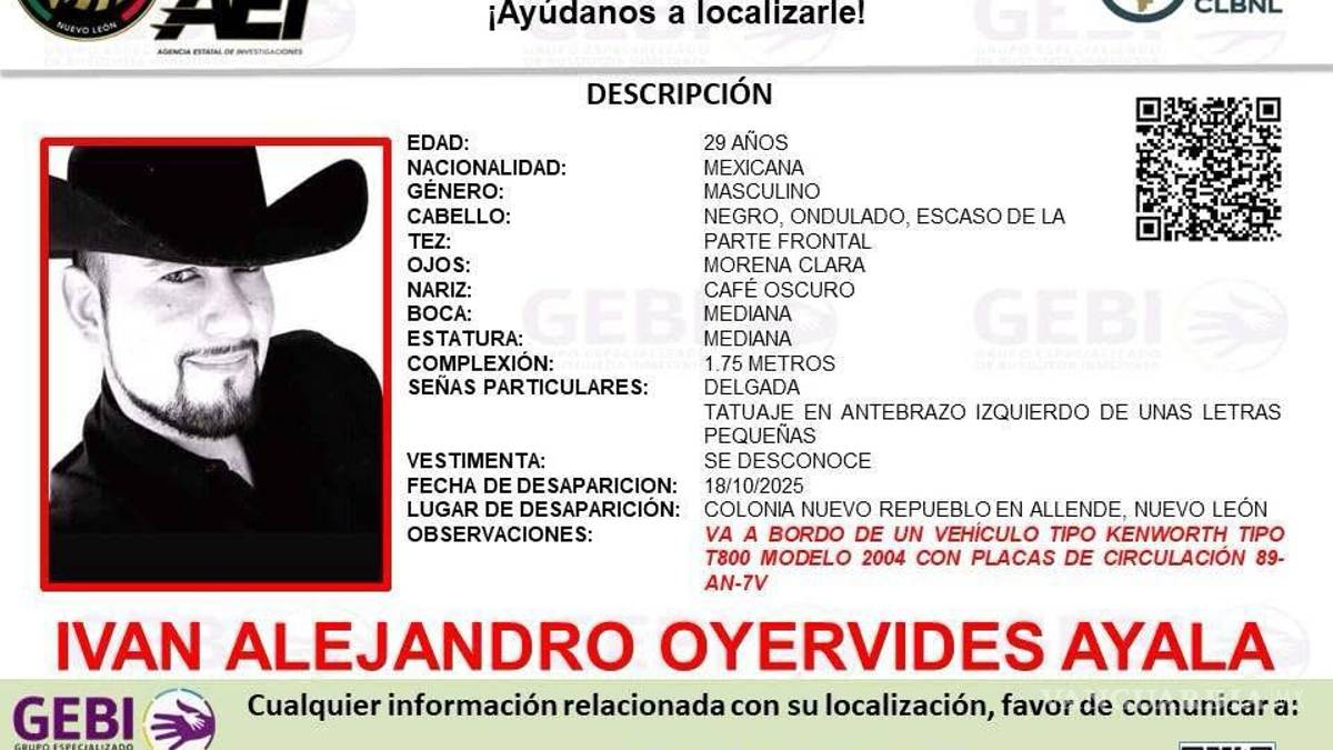 Buscan a traileros que salieron de Allende, Nuevo León a Reynosa, Tamaulipas y están desaparecidos