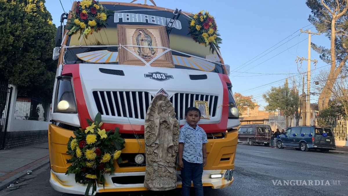 Choferes de la ruta Periférico de Saltillo peregrinaron al Santuario de Guadalupe para agradecer favores a la Virgen Morena