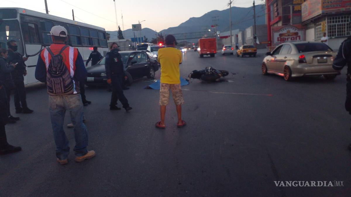 Saltillo: fallece motociclista en accidente automovilístico