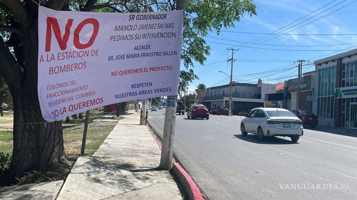 Saltillo: protestan vecinos por instalación de estación de bomberos