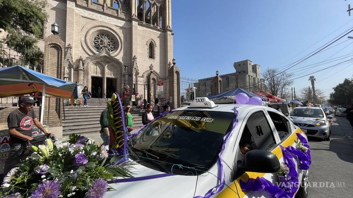 Saltillo: piden taxistas a la Virgen de Guadalupe que acabe conflicto con InDriver