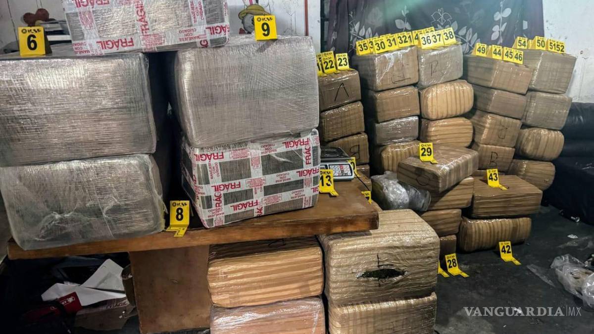 Fiscalía de Nuevo León: Decomisan 700 kilos de droga en cateo a vivienda, en Monterrey