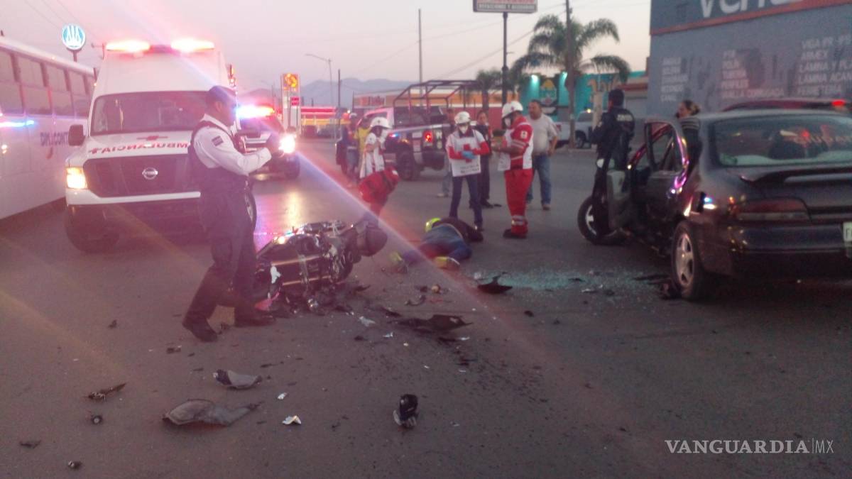 Saltillo: fallece motociclista en accidente automovilístico