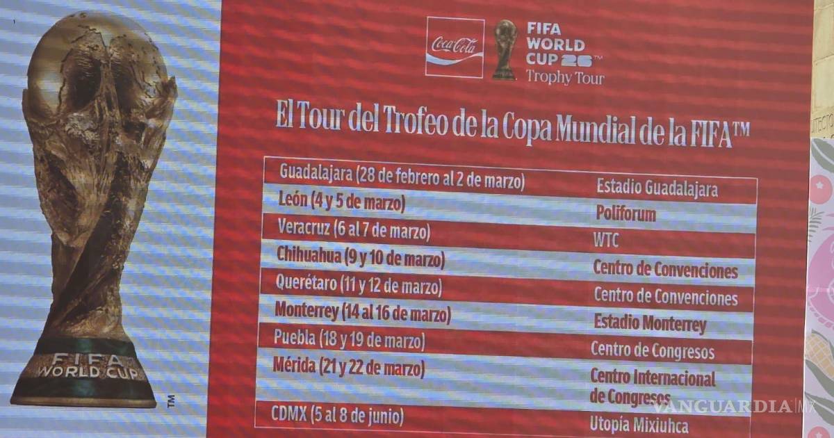 ¿Llegará a Coahuila? Este es el calendario del tour del trofeo de la Copa del Mundo que iniciará en febrero