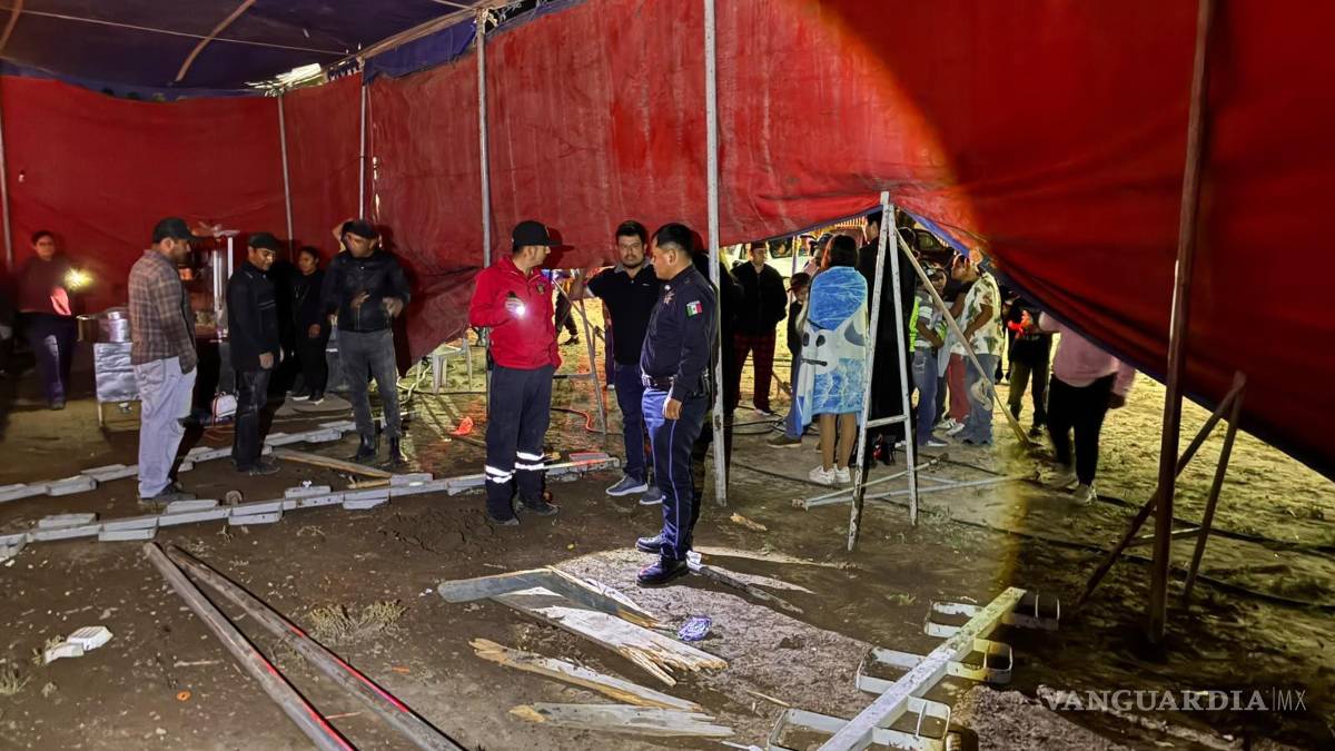 Once lesionados deja el desplome de las gradas de un circo, en Arteaga