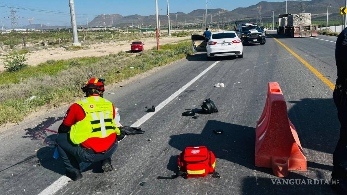 En Saltillo, le quitan el derecho de paso a motociclista y pierde la vida