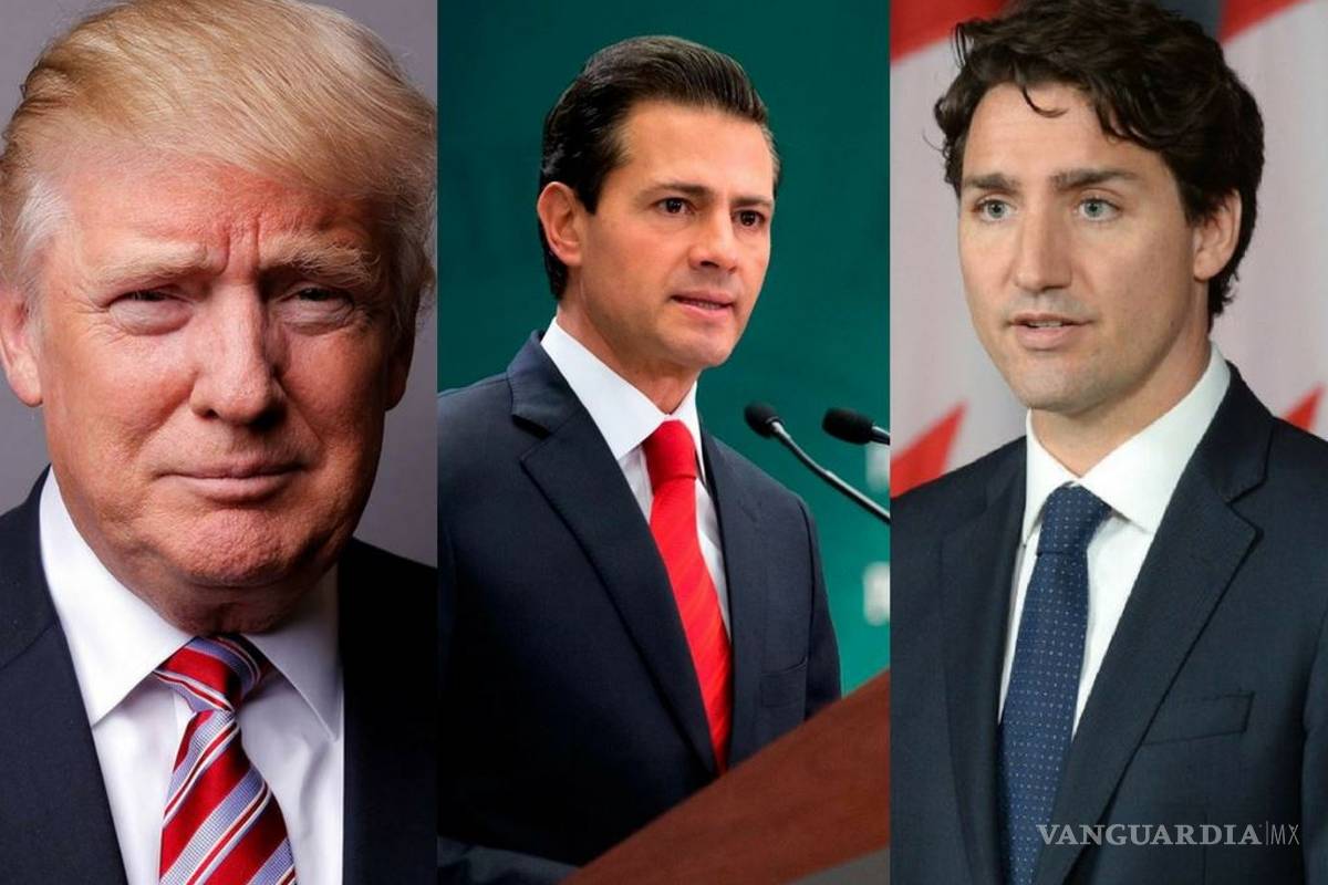 Trump, Peña Nieto y Trudeau celebran sede conjunta del Mundial 2026