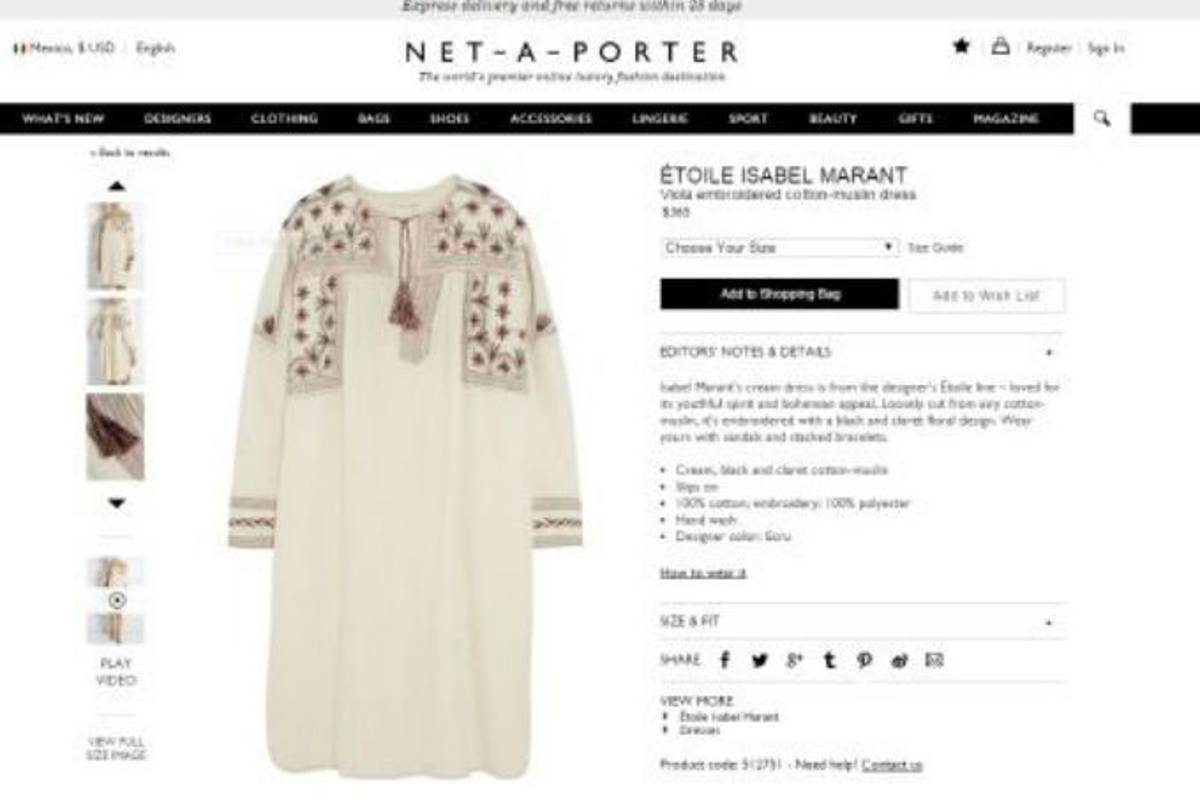 Marca francesa busca adueñarse de diseño tradicional oaxaqueño