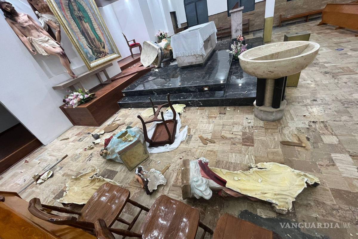 Intoxicado destruye figuras religiosas en la Iglesia San Judas Tadeo en Saltillo