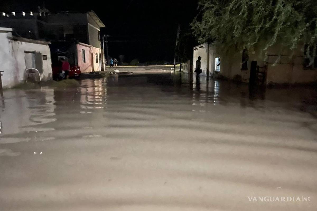 Lluvias causan inundaciones en el Ejido La Cruz en Frontera, Coahuila