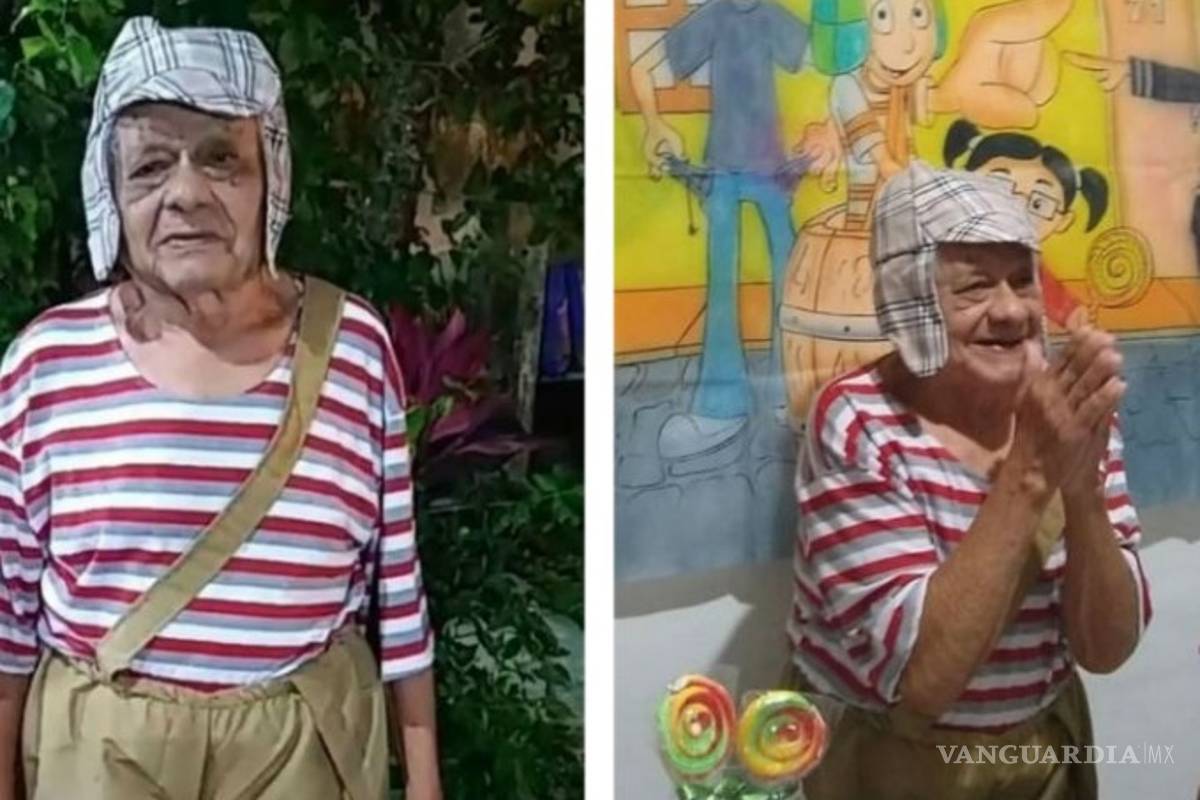 Abuelito celebra su cumpleaños número 92 como el 'Chavo del 8'