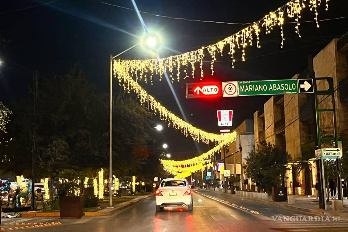 Torreón: Servicios Públicos ilumina Colón con 2.6 kilómetros de cascadas navideñas