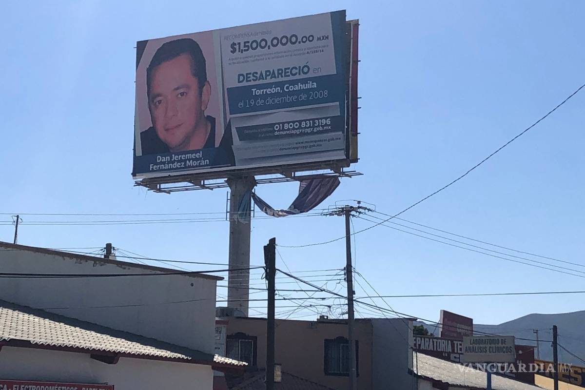 PGR publica recompensa por desaparecido en Torreón hace 10 años