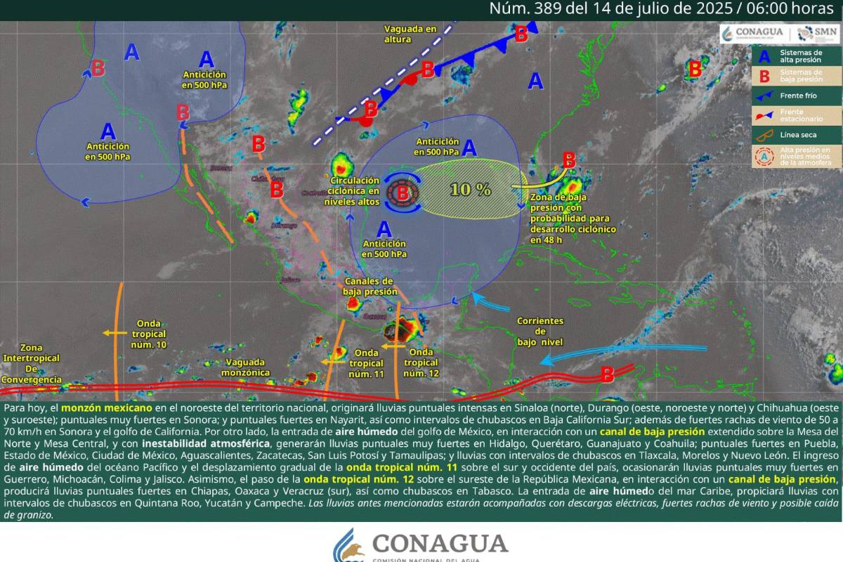 $!El Servicio Meteorológico Nacional advirtió sobre lluvias intensas y posibles granizadas en varias regiones de Coahuila.