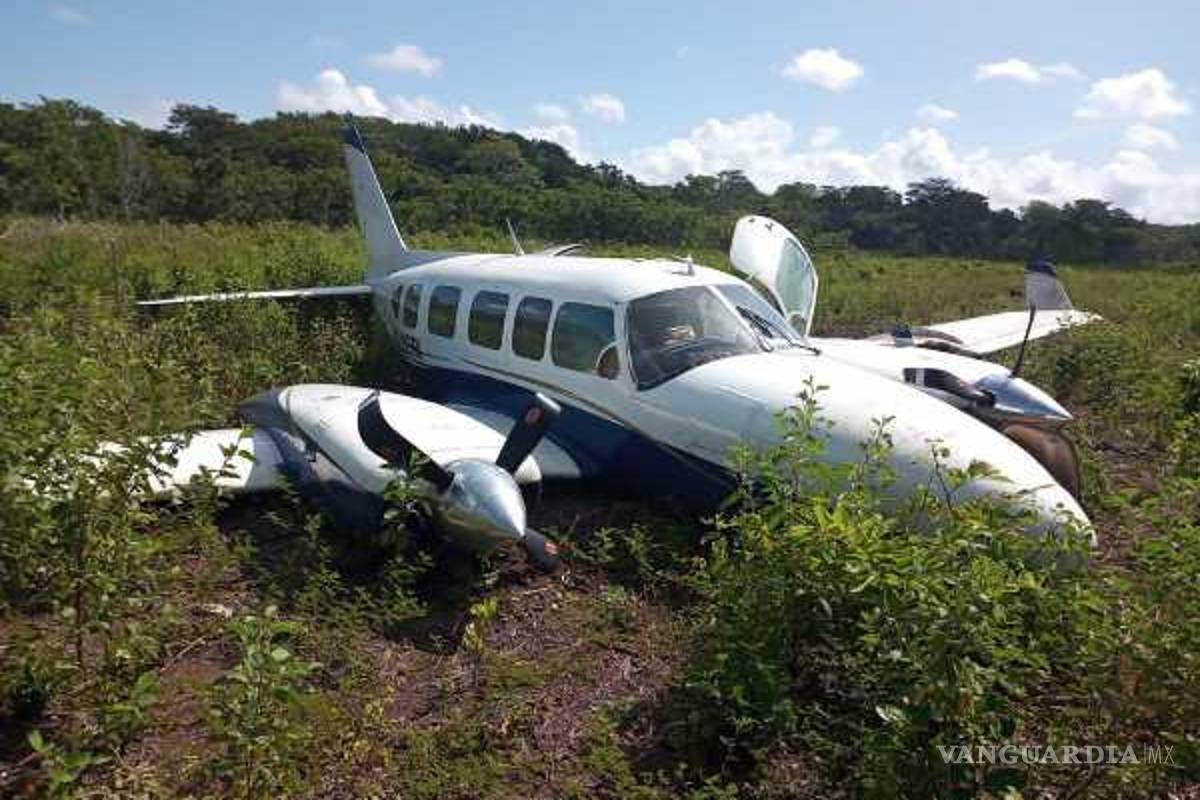 Ejército aseguró una avioneta con 460 kilos de cocaína en Campeche