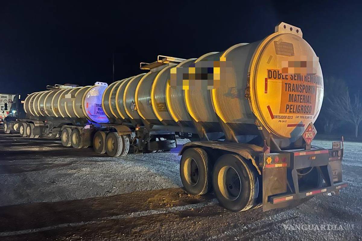 Detienen en carretera Matehuala-Monterrey a conductor de pipa con 65 mil litros de ‘huachicol’