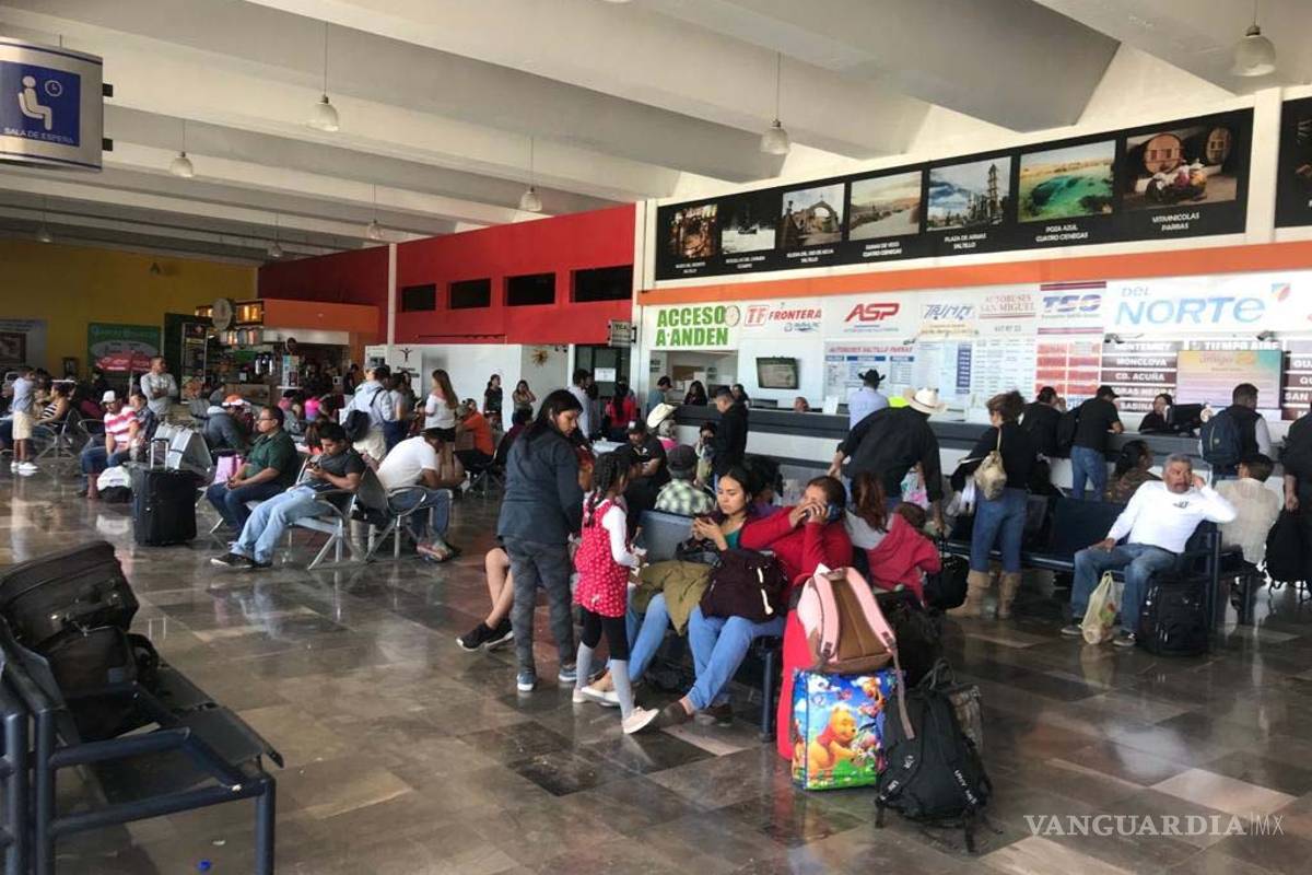 En Saltillo aumenta 30% flujo de viajeros en la central; Parras el lugar favorito para vacacionar