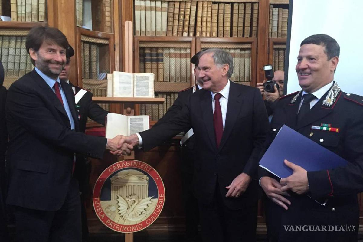 Devuelve EU a Italia una carta de Colón sobre su llegada a América