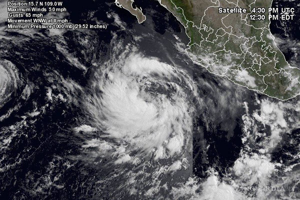 Tormenta Estelle se convertiría en huracán este domingo cerca de Colima