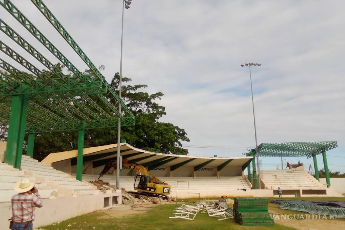 Arrancó remodelación "desde cero" del estadio del equipo de Pío López Obrador