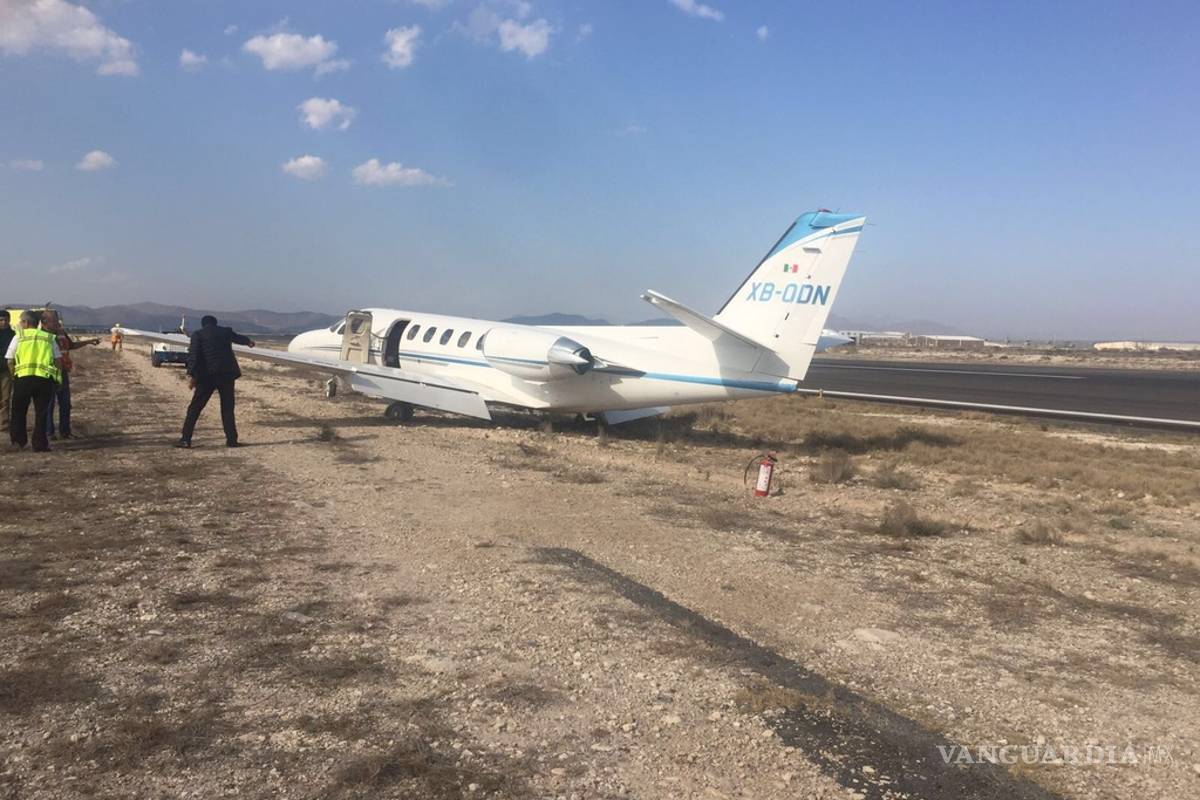 Se despista avión en Aeropuerto Plan de Guadalupe en Saltillo