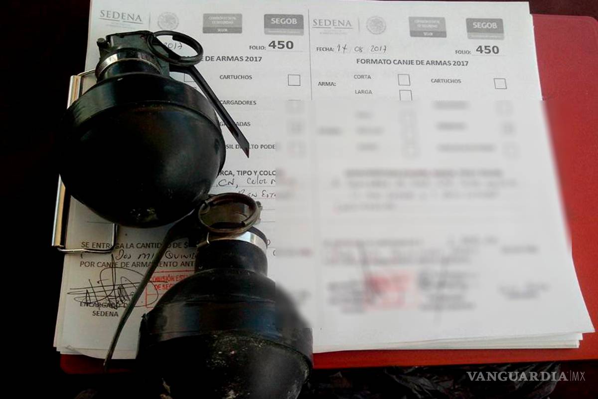 Canjean en Saltillo 3 granadas para mortero