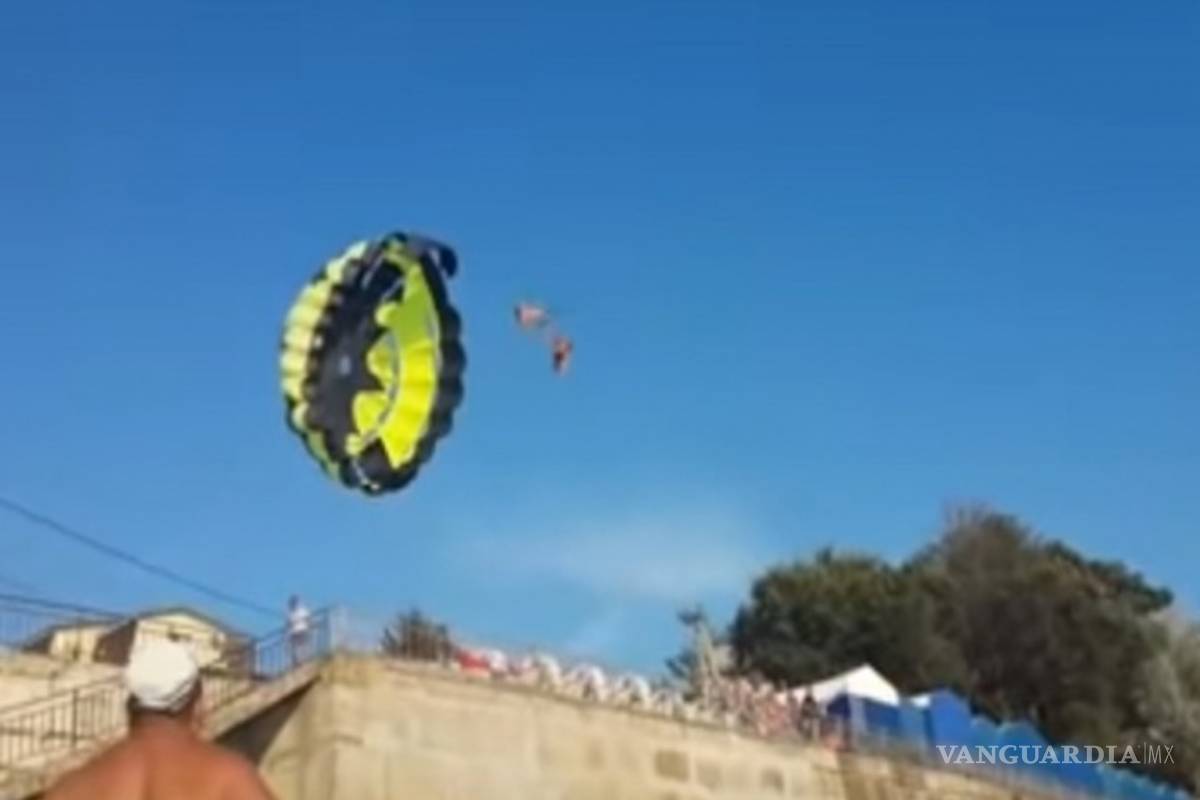 Pareja se electrocuta mientras viajaba en paracaídas