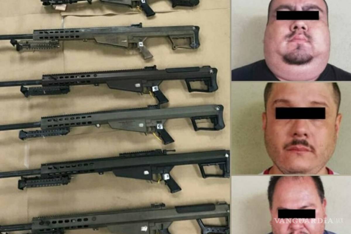 Detienen a tres hombres con siete armas tipo Barret calibre 50 en Nuevo León