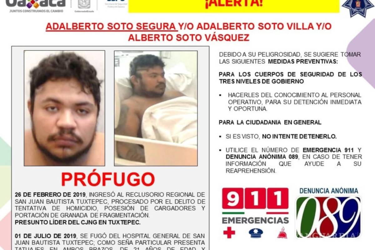 Fue al baño y se les escapó... peligroso líder del Cártel Jalisco Nueva Generación se fuga de hospital en Oaxaca