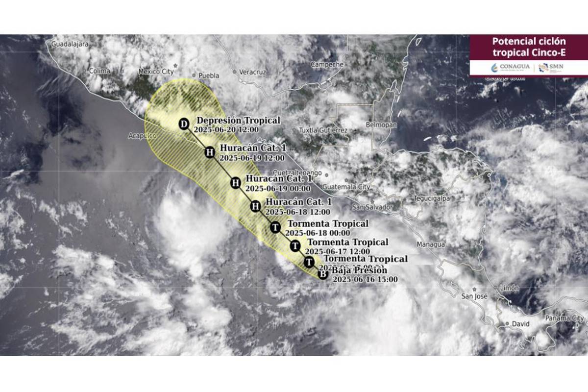 Se forma ciclón tropical Cinco-E en el océano Pacífico; puede intensificarse en Tormenta Tropical ‘Erick’