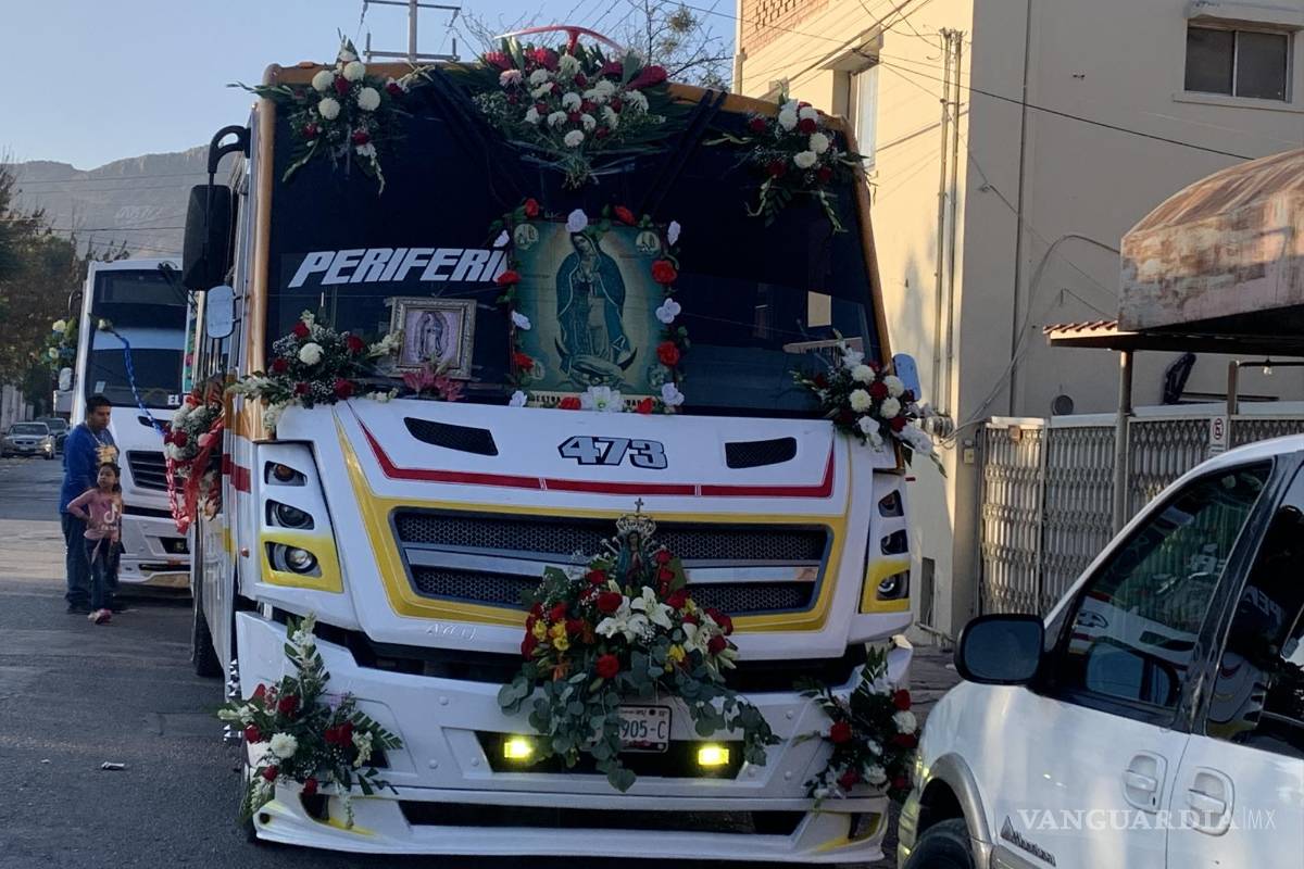 Choferes de la ruta Periférico de Saltillo peregrinaron al Santuario de Guadalupe para agradecer favores a la Virgen Morena
