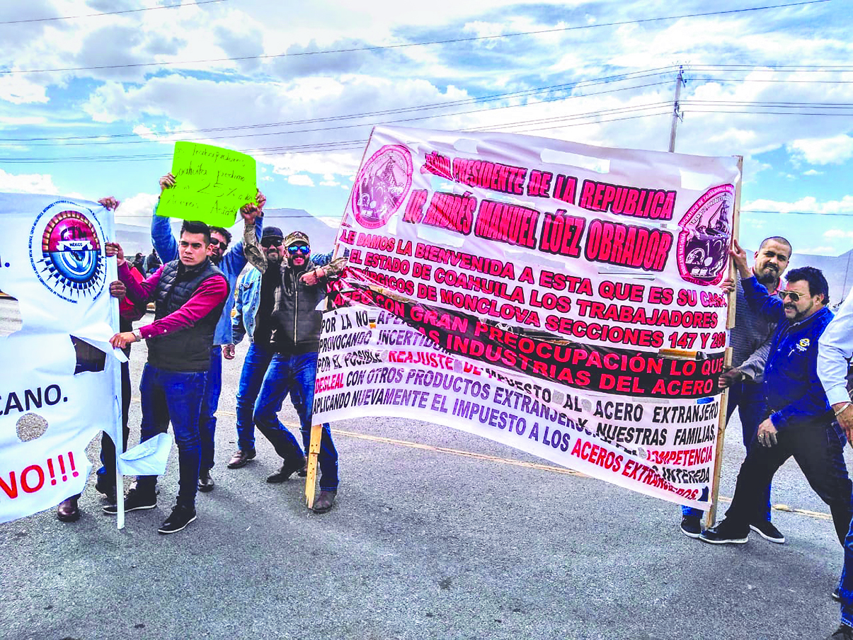 Piden sindicalistas de AHMSA apoyo al acero