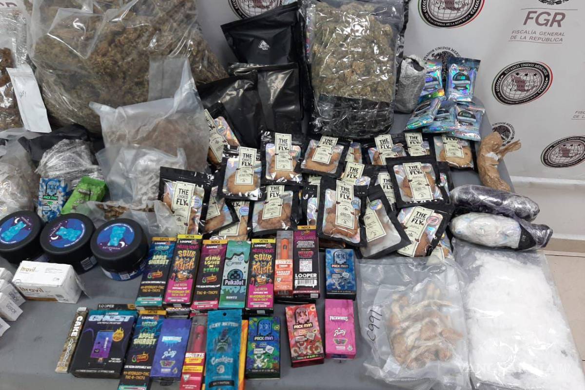 Galletas con cannabis, hongos, mariguana y metanfetamina aseguran en una empresa de paquetería en Nuevo León