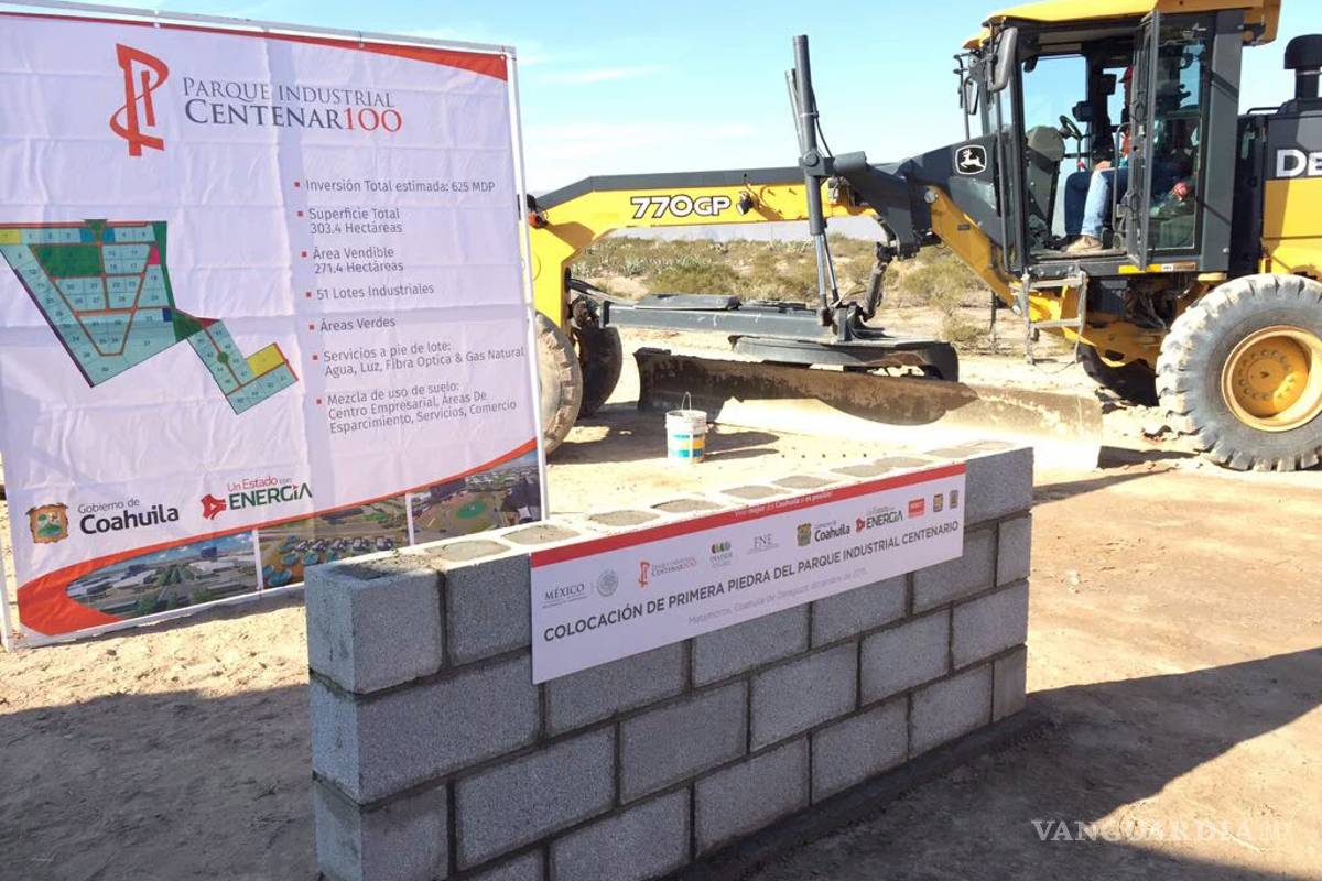 Colocan primera piedra del parque industrial Centenario de Torreón
