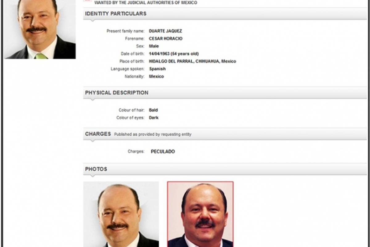 La Interpol actualiza ficha roja con la que se busca a César Duarte