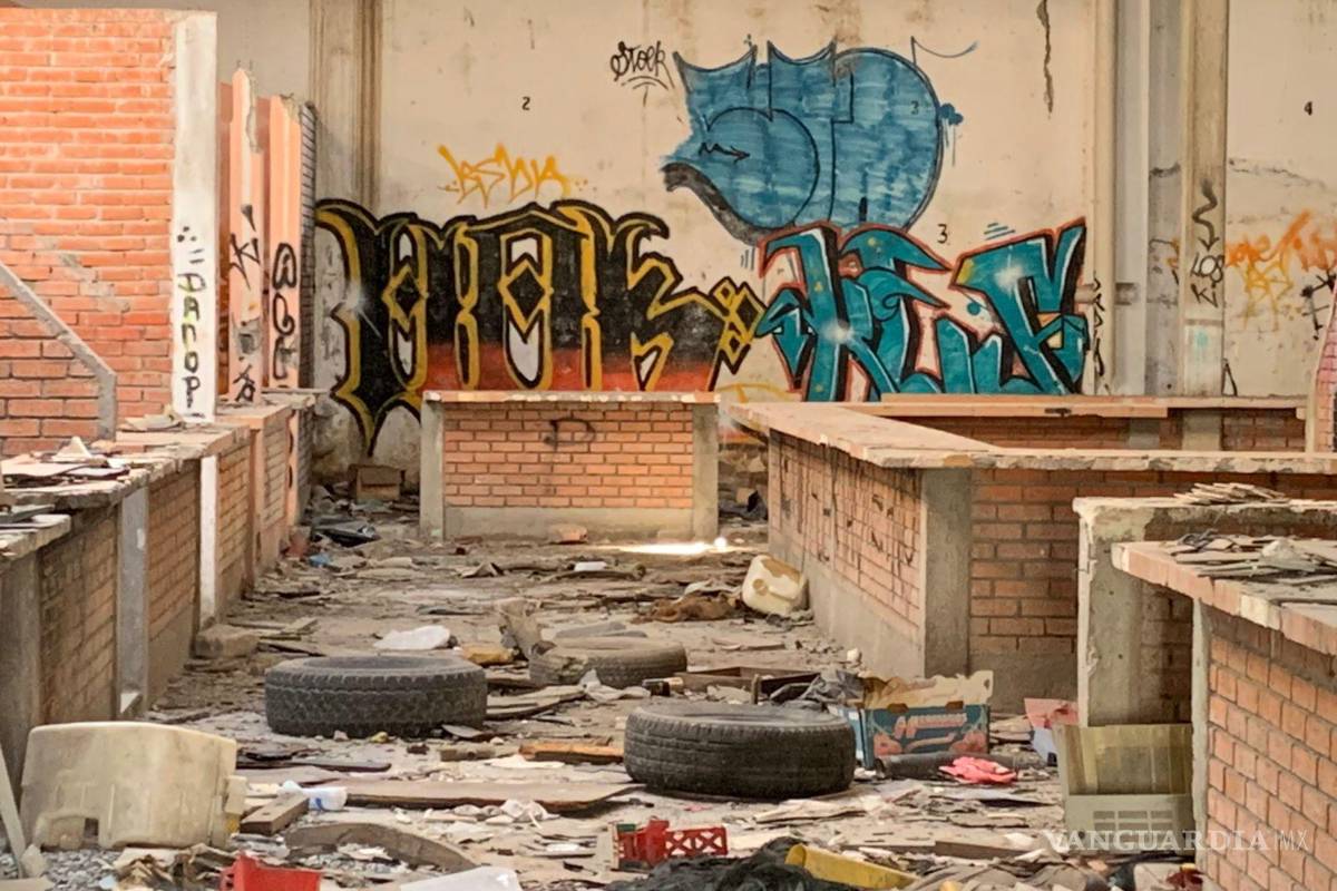 Antiguo Mercado del Ojo de Agua de Saltillo es convertido en guarida para vándalos y drogadictos