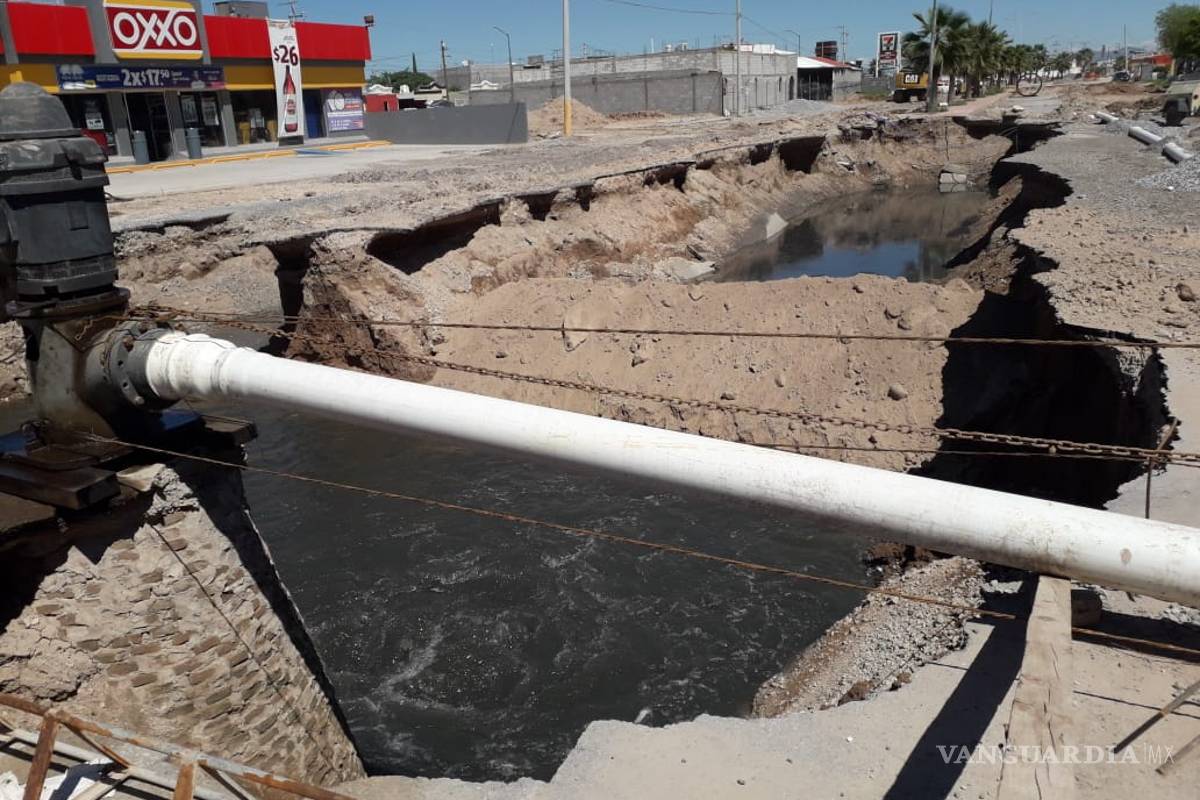 Casi terminan de rehabilitar colector de Ciudad Nazas